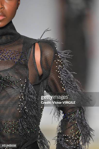 Model walks the runway at the Apartamento 03 Fall Winter 2018 fashion show during the SPFW N45 on April 25, 2018 in Sao Paulo, Brazil.