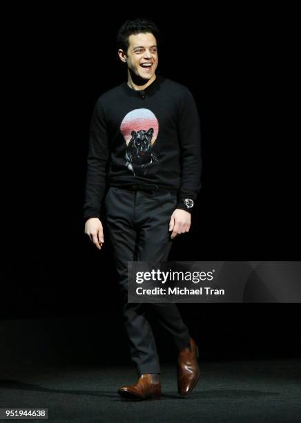 Rami Malek onstage during the 2018 CinemaCon - 20th Century Fox Special Presentation held at The Colosseum at Caesars Palace on April 26, 2018 in Las...