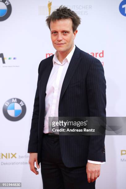 August Diehl attends the Lola - German Film Award red carpet at Messe Berlin on April 27, 2018 in Berlin, Germany.