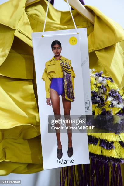 Model backstage at the Lenny Niemeyer Spring Summer 2019 fashion show during the SPFW N45 on April 25, 2018 in Sao Paulo, Brazil.