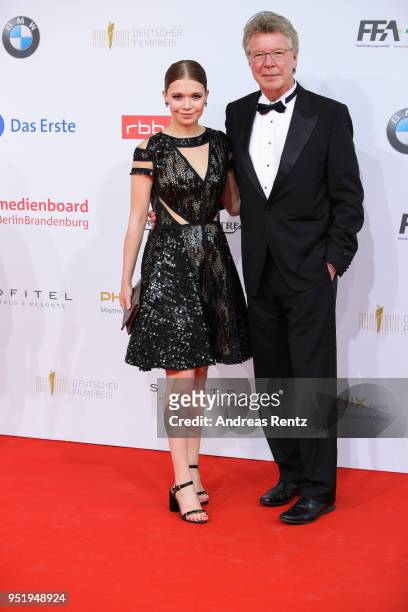 Farina Flebbe and Joachim Flebbe attend the Lola - German Film Award red carpet at Messe Berlin on April 27, 2018 in Berlin, Germany.