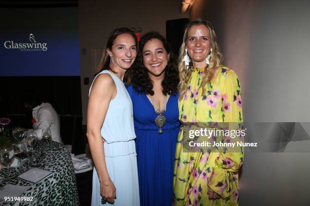 Arianna Kirban, Glasswing International co-Founder Celina de Sola, and Lindsey Boyd attend the 2018 Glasswing International Gala at Tribeca Rooftop...