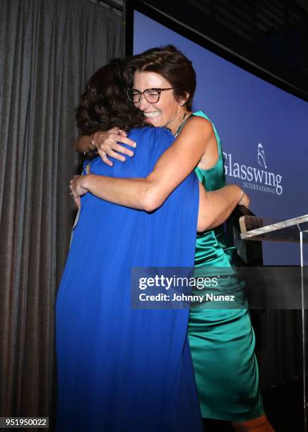 Glasswing International co-Founder Celina de Sola and Jane Fraser attend the 2018 Glasswing International Gala at Tribeca Rooftop on April 26, 2018...