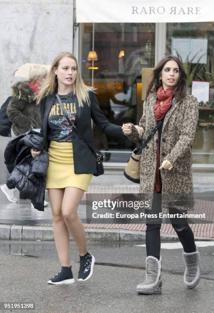 Elena Furiase and Esmeralda Moya are seen on March 23, 2018 in Madrid, Spain.