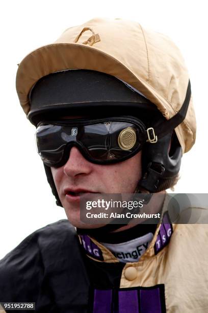 David Mullins poses at Punchestown racecourse on April 27, 2018 in Naas, Ireland.