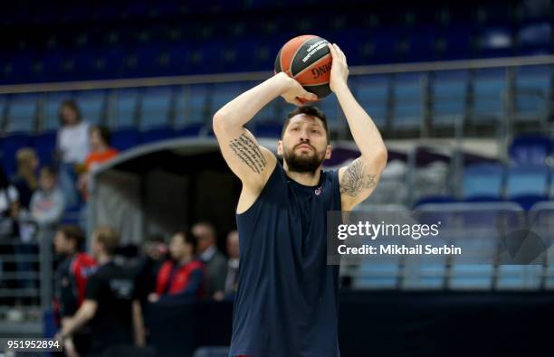 Nikita Kurbanov, #41 of CSKA Moscow before the Turkish Airlines Euroleague Play Offs Game 4 between Khimki Moscow Region v CSKA Moscow at Arena...