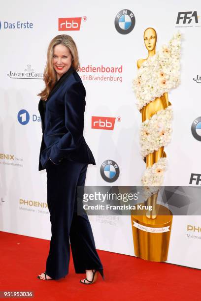 Ann-Kathrin Kramer attends the Lola - German Film Award red carpet at Messe Berlin on April 27, 2018 in Berlin, Germany.