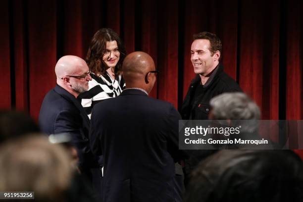 Moderator Joe Neumaier, actors Rachel Weisz and Alessandro Nivola with Patrick Harrison during the The Academy of Motion Picture Arts & Sciences...