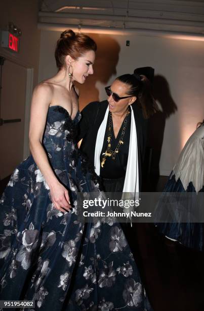 Eglantina Zingg and Donna Karan attend the 2018 Glasswing International Gala at Tribeca Rooftop on April 26, 2018 in New York City.