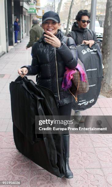 Ivonne Reyes and her son Alejandro Reyes are seen on April 11, 2018 in Madrid, Spain.