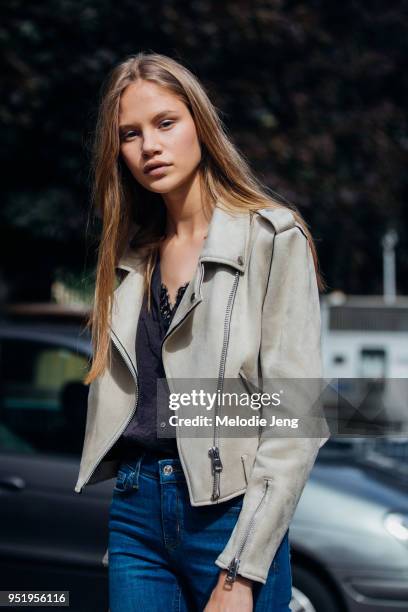 Model Ana Bary on July 02, 2017 in Paris, France.