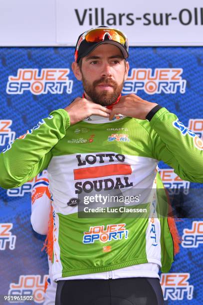 Podium / Thomas De Gendt of Belgium and Team Lotto Soudal / Green sprint jersey Celebration / during the 72nd Tour de Romandie 2018, Stage 3 a 9,9km...
