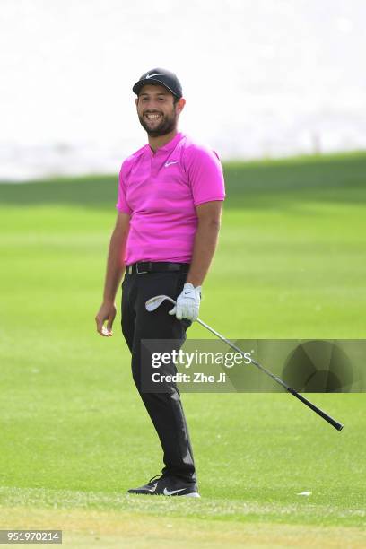 Alexander Levy of France looks on during the day two of the 2018 Volvo China Open at Topwin Golf and Country Club on April 27, 2018 in Beijing, China.