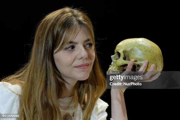 The actress Manuela Velasco during the presentation of 'El Banquete' at the Theater of the Comedy Madrid. Spain April 27, 2018