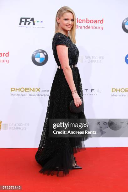 Jennifer Ulrich attends the Lola - German Film Award red carpet at Messe Berlin on April 27, 2018 in Berlin, Germany.