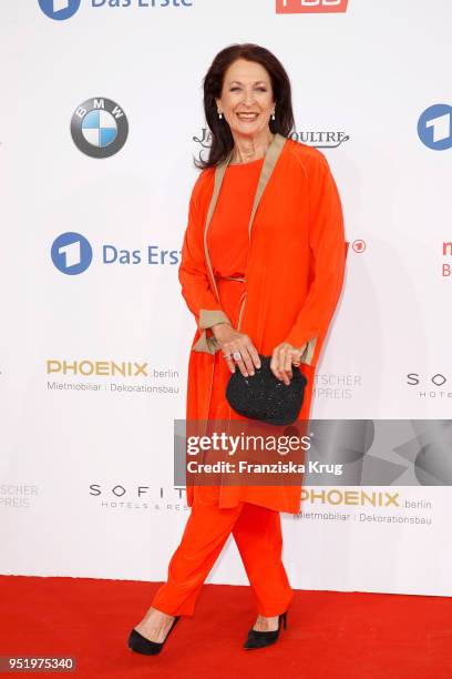 Daniela Ziegler attends the Lola - German Film Award red carpet at Messe Berlin on April 27, 2018 in Berlin, Germany.