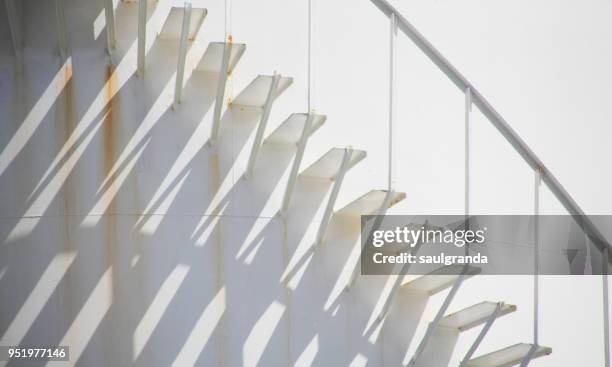 steps on oil storage tank - fuel storage tank staircase stock pictures, royalty-free photos & images