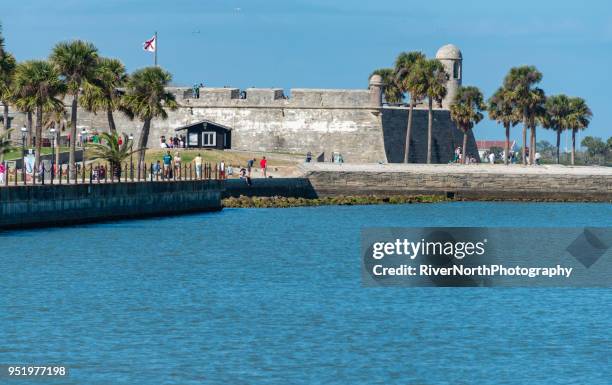 castillo de san marcos national monument - castillo de san marcos stock pictures, royalty-free photos & images