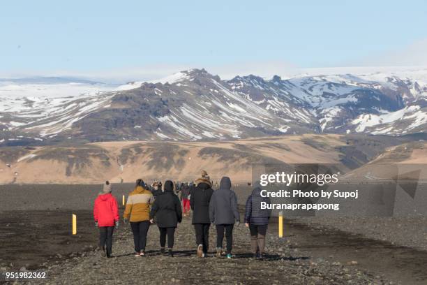 scenics wilderness area on the way to visit solheimasandur airplane famous landmark for visiter in south iceland - visiter fotografías e imágenes de stock