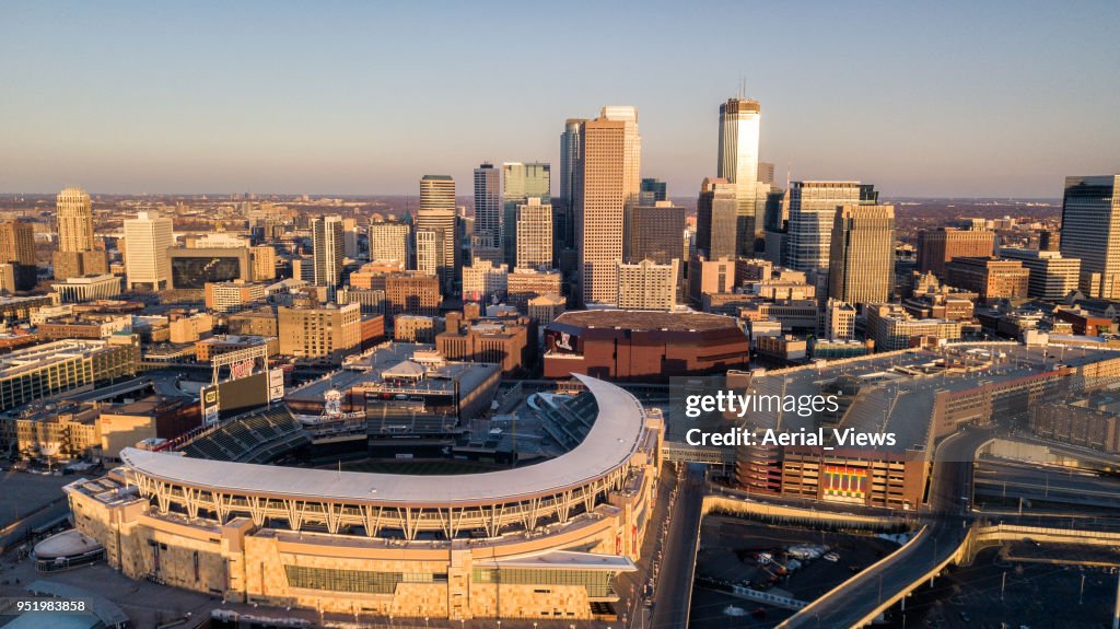 Minneapolis and Target Field  - Aerial View - 04 APR 2018