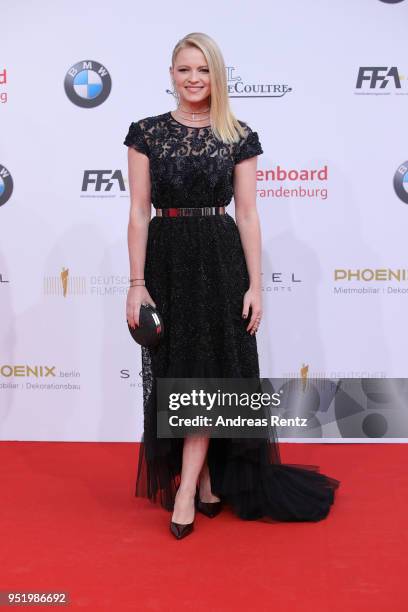 Jennifer Ulrich attends the Lola - German Film Award red carpet at Messe Berlin on April 27, 2018 in Berlin, Germany.