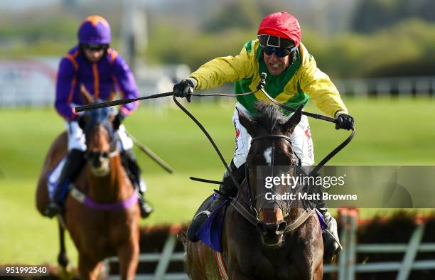 Kildare , Ireland - 27 April 2018; Supasundae with Robbie Power up, on their way to winning The BETDAQ 2% Commission Punchestown Champion Hurdle at...