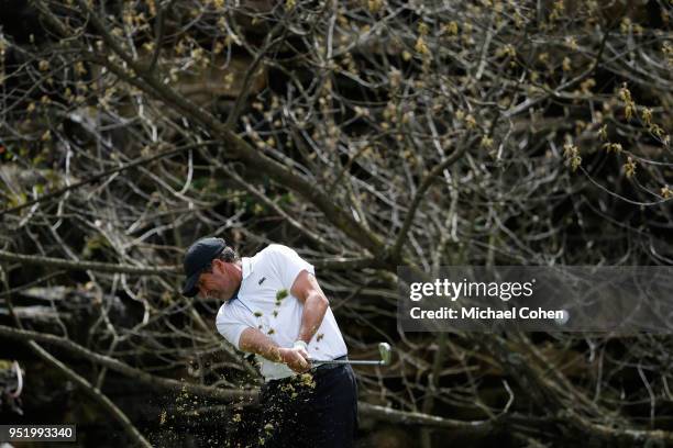 Jose Maria Olazabal of Spain hits a tee shot during the final round of the PGA TOUR Champions Bass Pro Shops Legends of Golf at Big Cedar Lodge held...