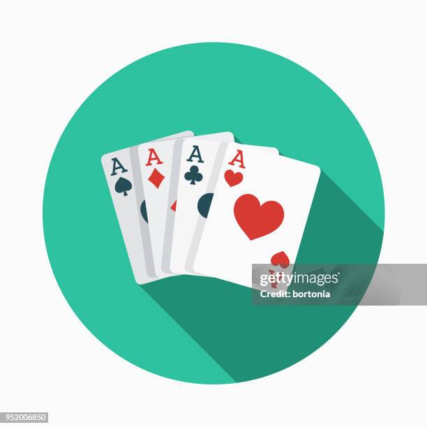 karte spiele flachen westlichen designikone - volles haus stock-grafiken, -clipart, -cartoons und -symbole