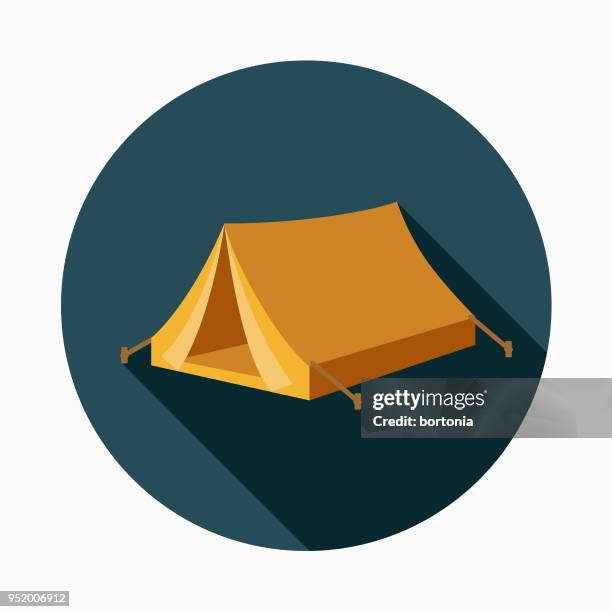 tent flat design western icon - tent stock illustrations