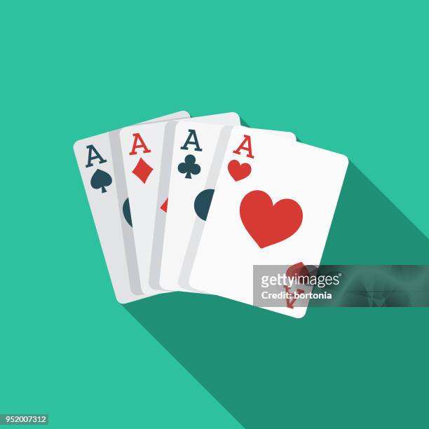 card games flat design western icon - gambling stock illustrations