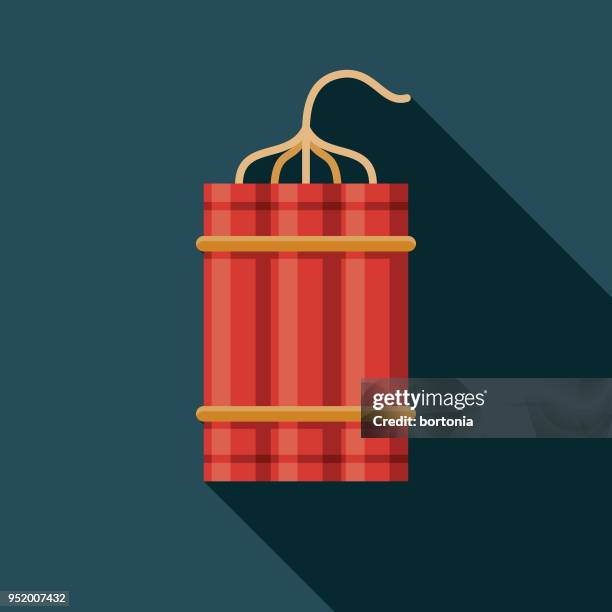 dynamite flat design western icon - mining explosions stock illustrations