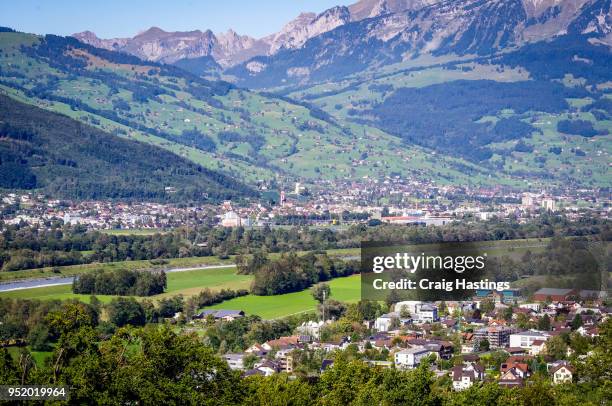 liechtenstien city view skyline - vaduz stock pictures, royalty-free photos & images