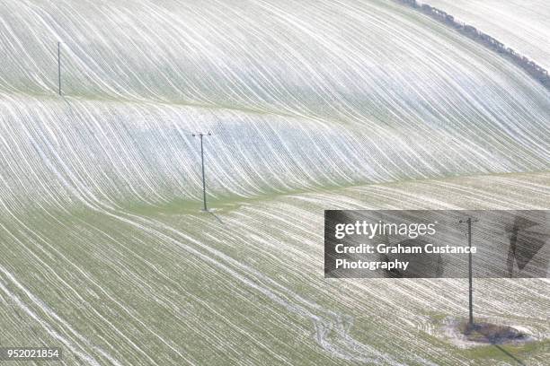 dunstable downs in winter - dunstable downs stock pictures, royalty-free photos & images
