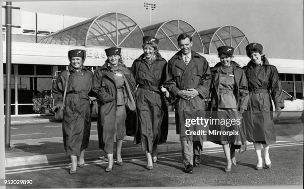 British Midland New Uniform revealed at East Midland Airport, 15th November 1988.