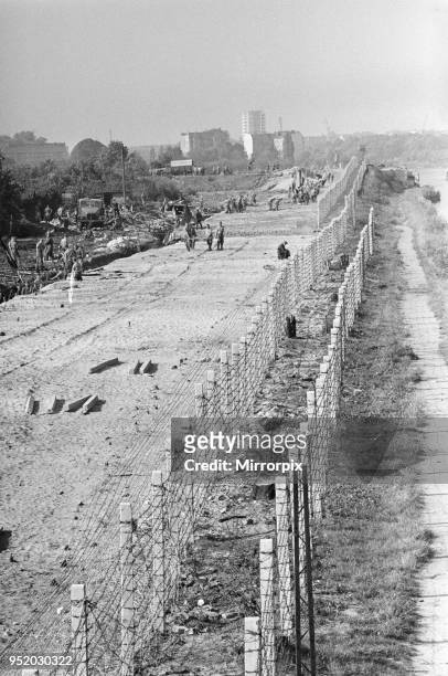Scenes in Berlin shortly after the erection of the Berlin Wall, dividing the Soviet occupied Eastern sector of the city from the Allied occupied...