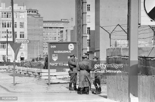 Scenes in Berlin shortly after the erection of the Berlin Wall, dividing the Soviet occupied Eastern sector of the city from the Allied occupied...