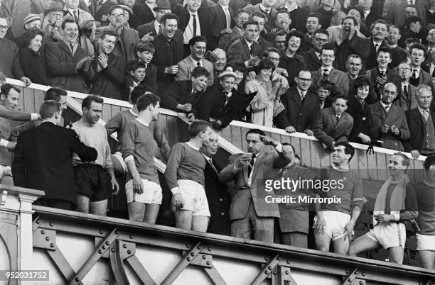 English League Division One match at Goodison Park. Everton 4 v Fulham 1. The win gave Everton the title on the last day of the season. Everton...
