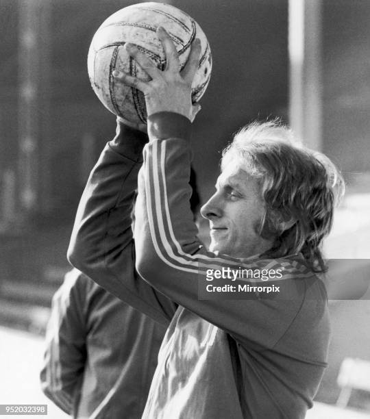 Denis Law 34 seen here training as Manchester City enter the run in to their League Cup final date with Wolves. Law can be seen in this picture...