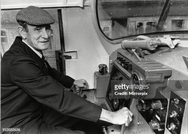 Roy Holmes retired driver behind the control of the Tulyar deltic engine, 15th October 1988.
