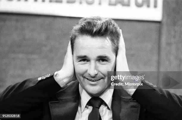 Derby County manager Brian Clough seen here in rehearsals as a football pundit on the ITV Big Match programme. Our Picture Shows: Brian Clough in the...