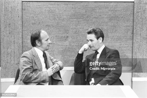 Derby County manager Brian Clough seen here in rehearsals as a football pundit on the ITV Big Match programme. Our Picture Shows: Seen here in...