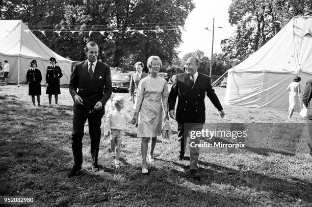 Prince Edward, Duke of Kent and Katharine, Duchess of Kent at Iver Fair, Buckinghamshire, with their children George and Helen Windsor, 20th...