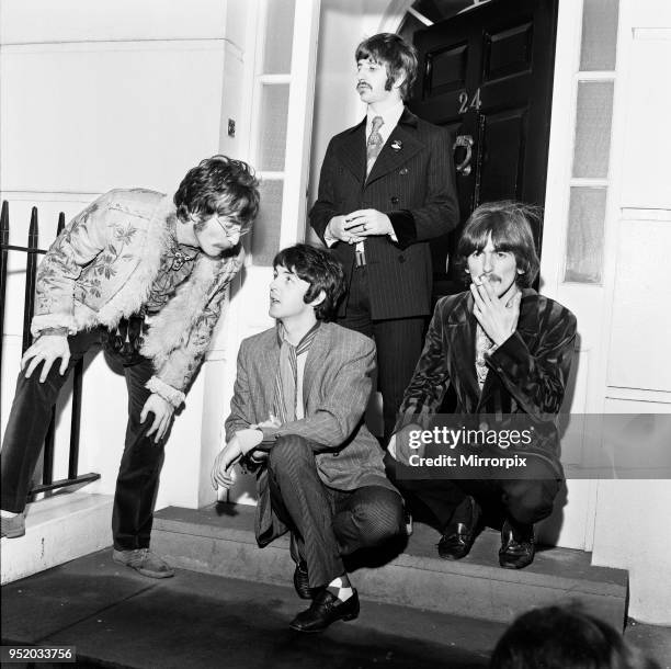 The Beatles seen here at a press photocall for their Sergeant Peppers Lonely Hearts Club LP. The Beatles hit out at the BBC after the Corporation ban...