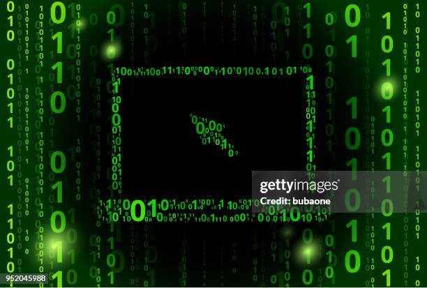 laptop computer binary code vector pattern background - mouse pointer background stock illustrations