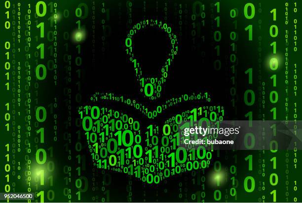 reading idea binary code vector pattern background - binary code lightbulb stock illustrations