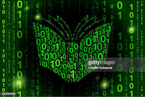 open book binary code vector pattern background - open book background stock illustrations