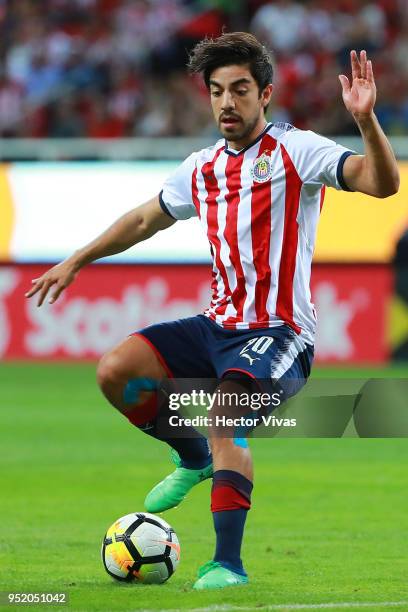Rodolfo Pizarro of Chivas drives the ball during the second leg match of the final between Chivas and Toronto FC as part of CONCACAF Champions League...