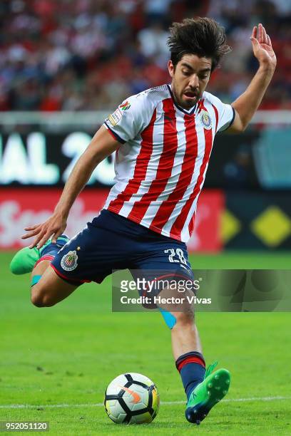 Rodolfo Pizarro of Chivas kicks the ball during the second leg match of the final between Chivas and Toronto FC as part of CONCACAF Champions League...