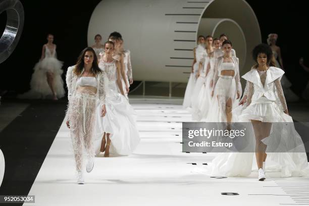 Atmosphere during the Yolan Cris show as part of the Barcelona Bridal Week 2018 on April 26, 2018 in Barcelona, Spain.