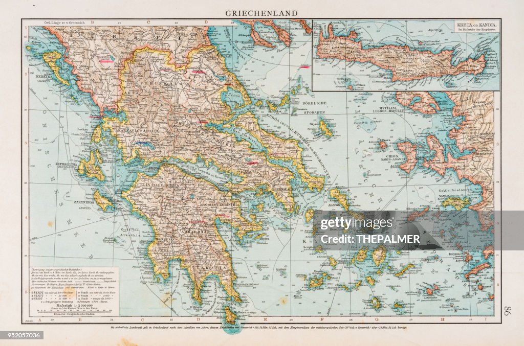 Map of Greece 1896